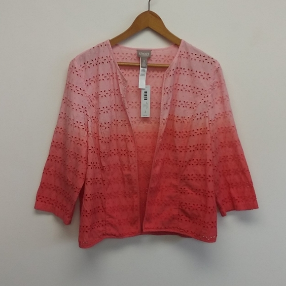 NWT Chico's Coral Fusion Ombre Jacket - Picture 1 of 12